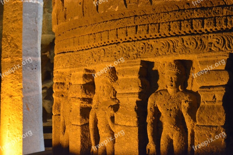 Ajanta Cave Buddhism Free Photos