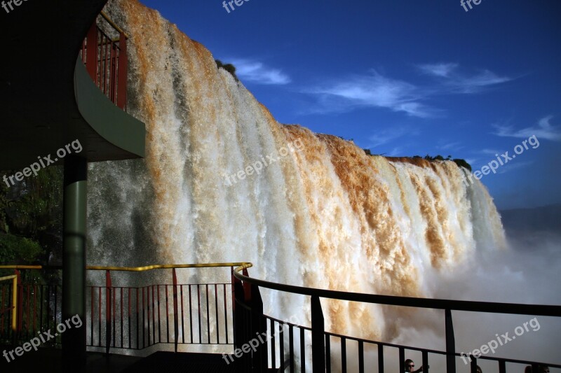 Iguazu Falls Waterfalls Brasil Water South