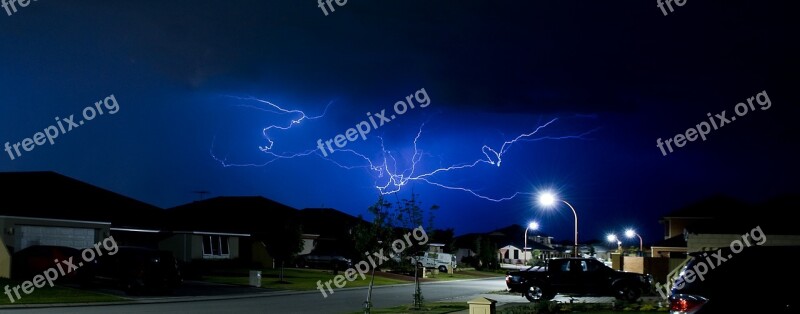 Lightning Storm Perth Australia Night