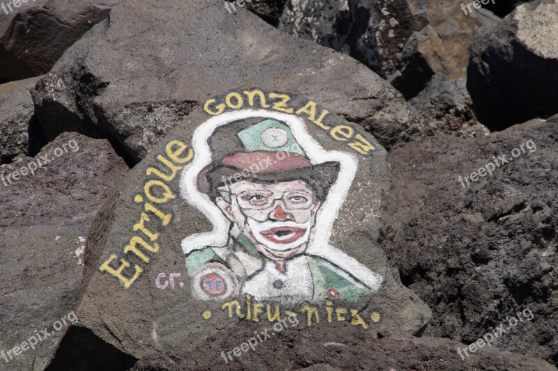 Enrique Gonzales Monument Art Painting Stones