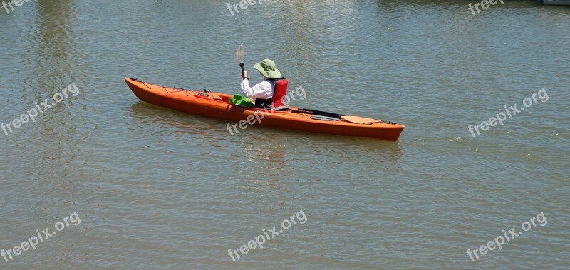 Lady Kayaking Background Person Recreation Unrecognizable Person