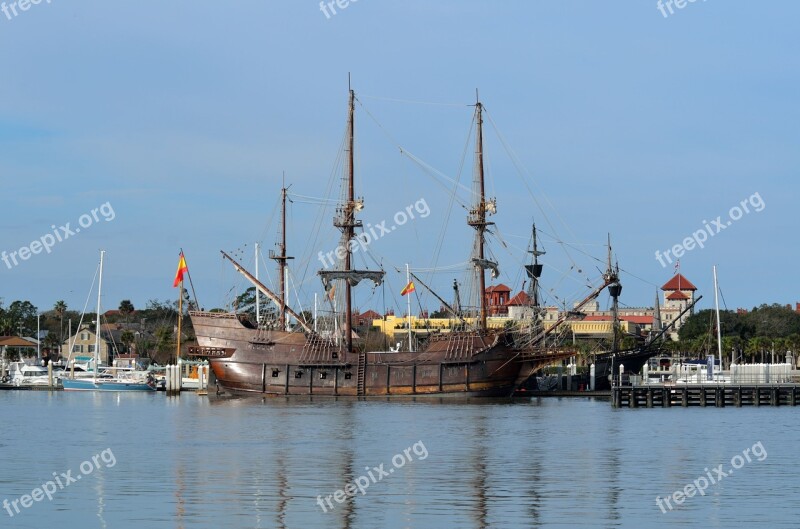 Galleon Ship Mast Sails Vintage Retro