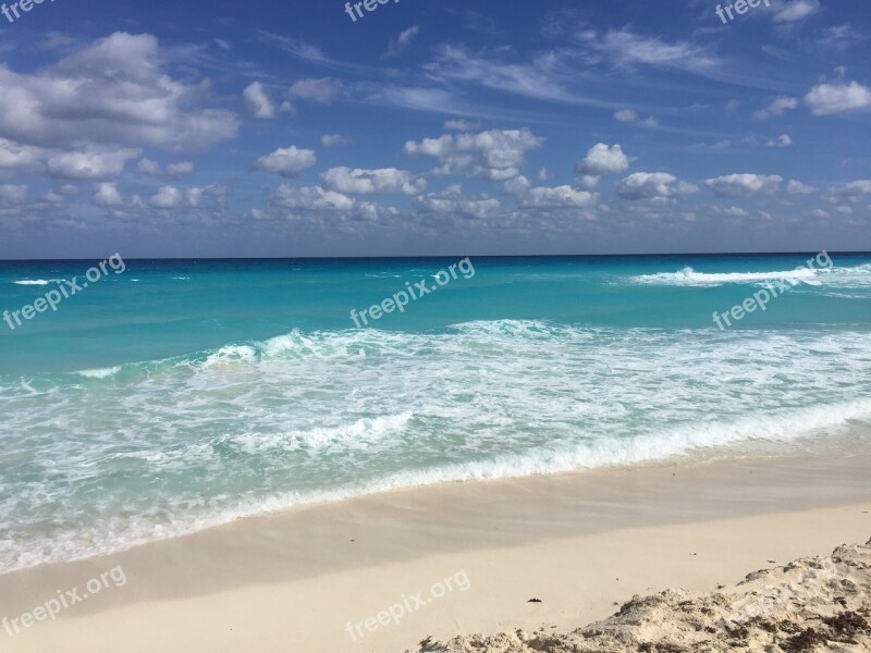 Cancún Beach Sea Mexico Caribbean