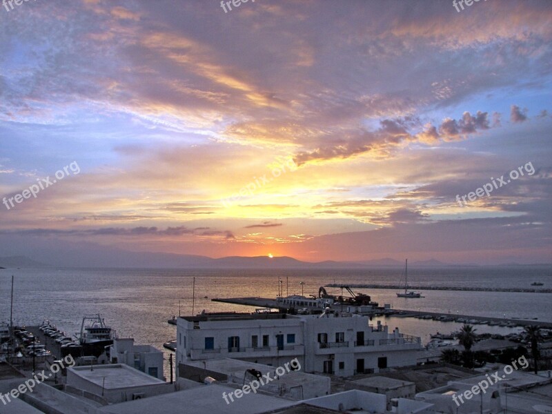 Sunset Naxos Cyclades Hellas Aegean Sea