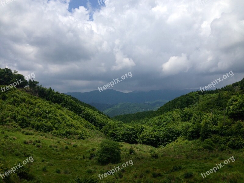 Japan Foothills Scenery Landscape Valley