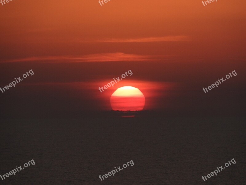 Sunset Caribe Water Sea Nature