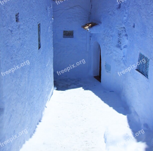 Chefchaouen Morocco North Africa Alley Blue