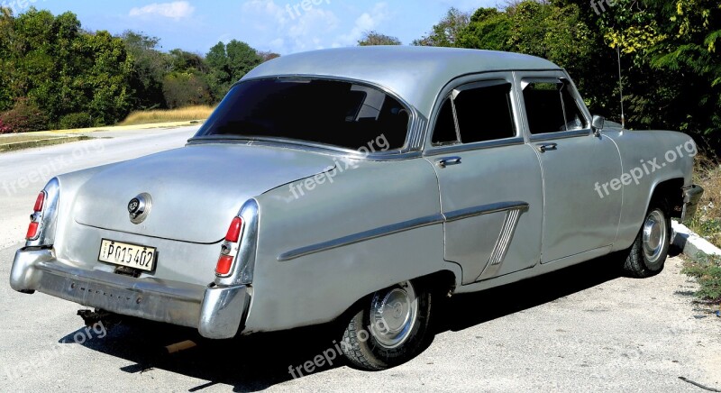 Cuba Car Silver Mercury Vintage