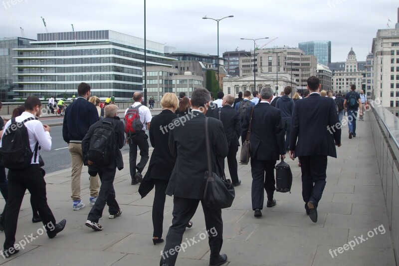 London Bridge Commuters London Free Photos