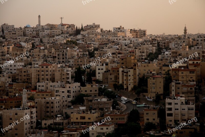 Amman Jordan Sunset City Arab