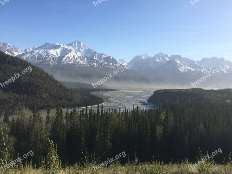 Alaska Matanuska River Mountain Free Photos