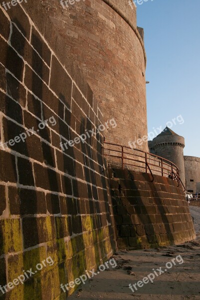 Brittany Saint Malo Ramparts Fortifications Beach