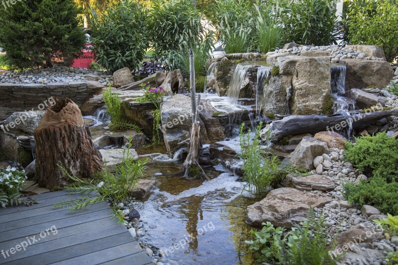 Pondless Waterfalls Waterfalls Backyard Waterfall Aquatic Plants Stumps