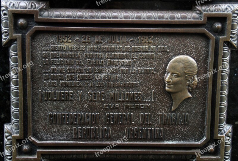 Eva Peron Cemetery Buenos Aires Monument Graveyard