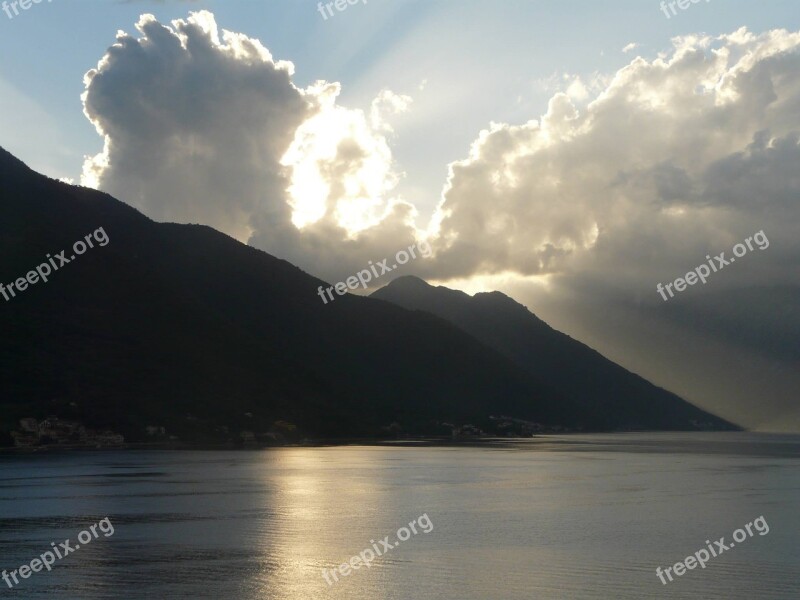 Kotor Montenegro Bay Sunset Mediterranean