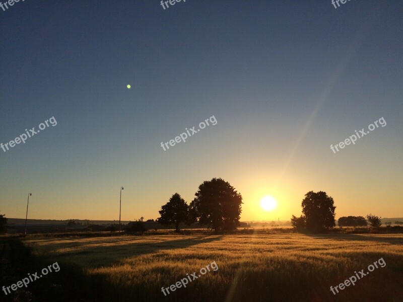 Nature West Sunset Landscape Orange