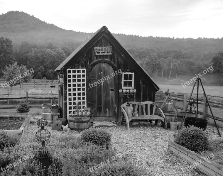 Garden Shed Country Gardening Rural Wooden