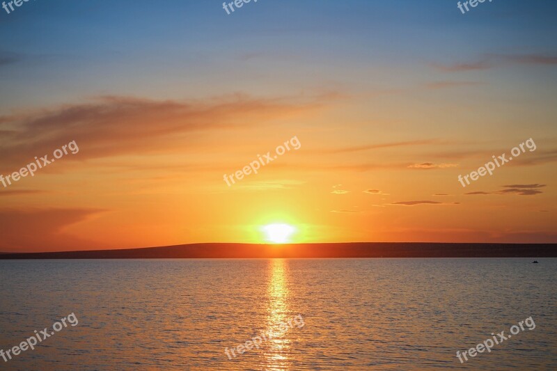 Evening Sunset Nature Summer Sea