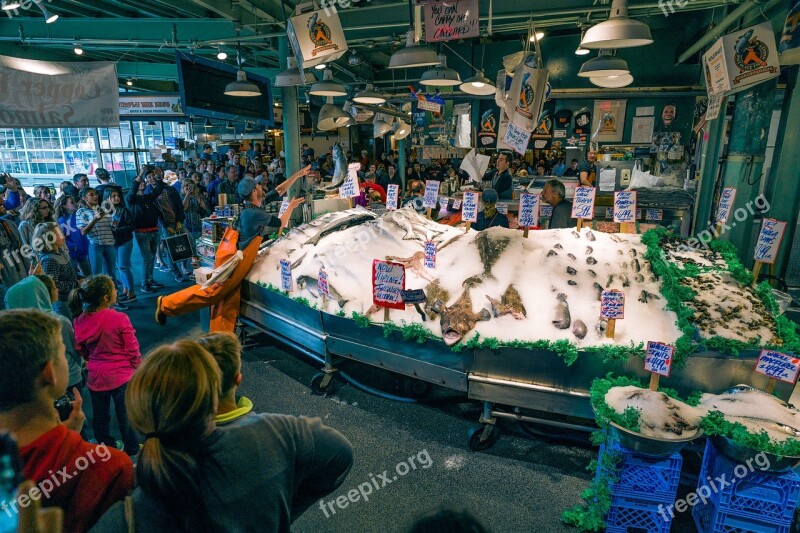 Seattle Pike Market Fish Throwing