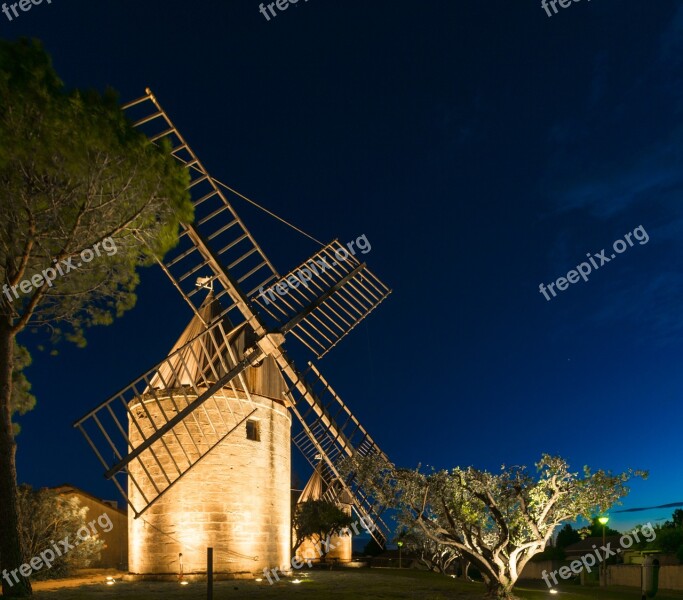 Mill Jonquières-saint-vincent Gard Night Monument