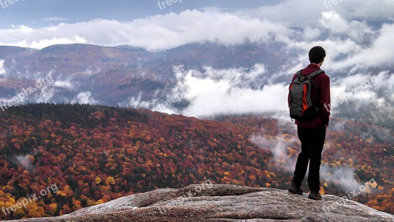 Hiking Autumn Color Fall Foliage New Hampshire Free Photos