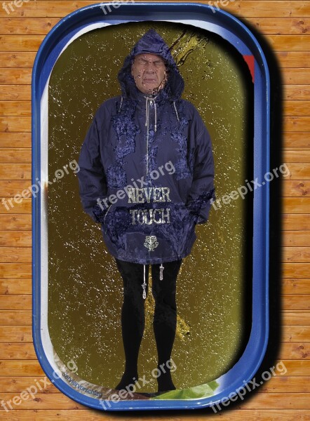 Man Rain Jacket Tin Of Sardines Oily Clothing