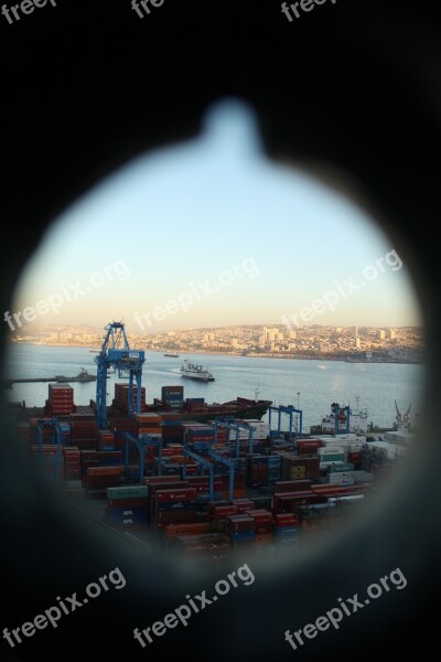 Port Valparaiso Viewpoint Chile Costa