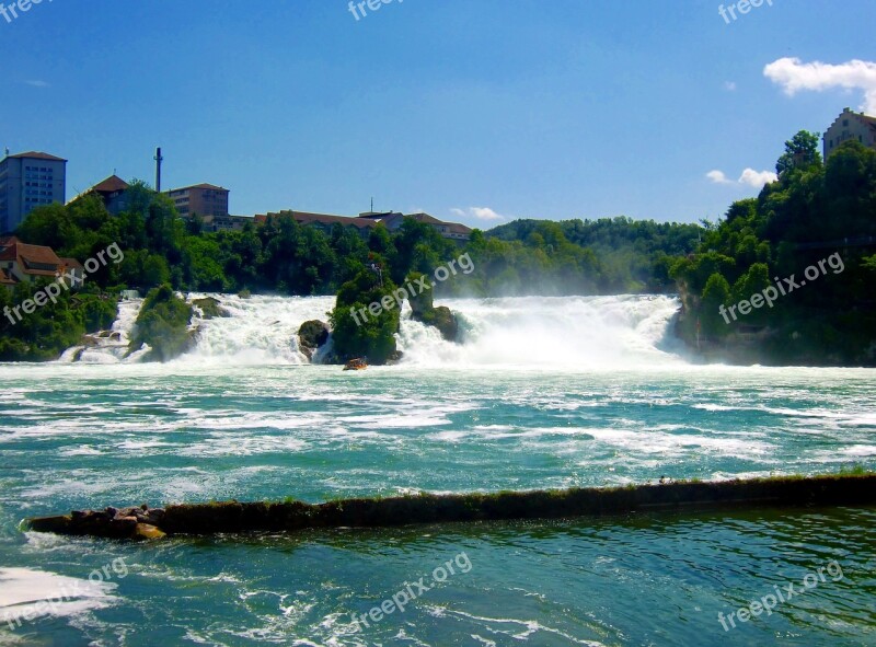 Rhine Falls Waterfall Roaring Water River