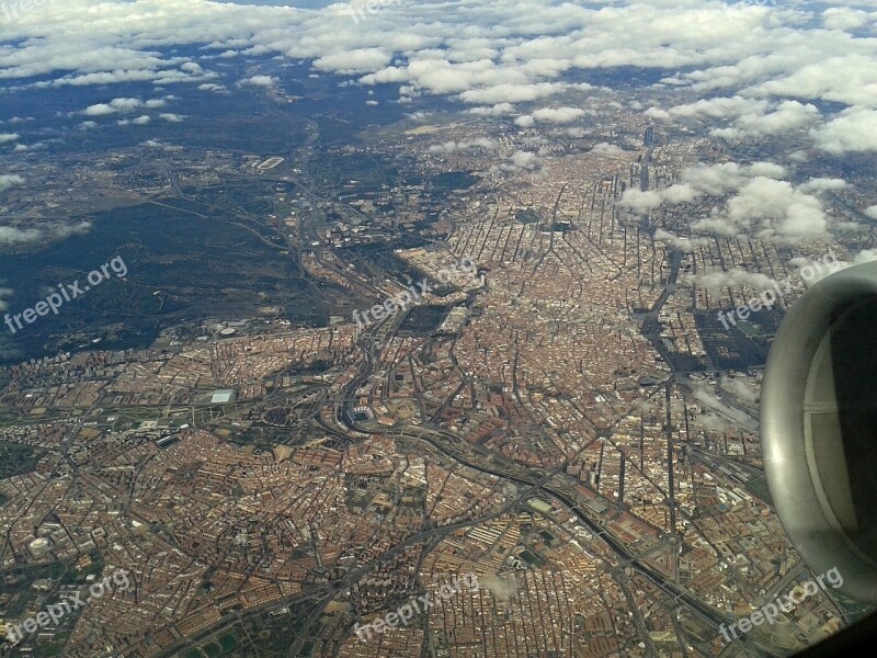 Madrid Aerial View Bird's Eye View Capital Spain