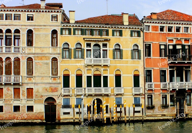 Colourful Houses Grand Canal Italy Venice