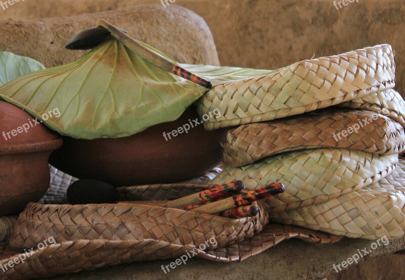 Natural Bowls Rattan Wooden Rustic