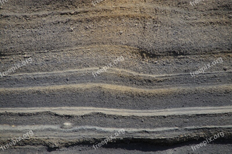 Rock Layers Mountain Tenerife Fouling Sand