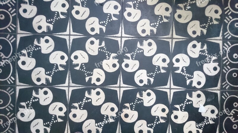 Skulls Floor Decoration Tiles Mosaic