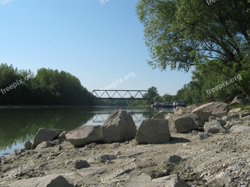 Danube Bridge River Cliff Backwater