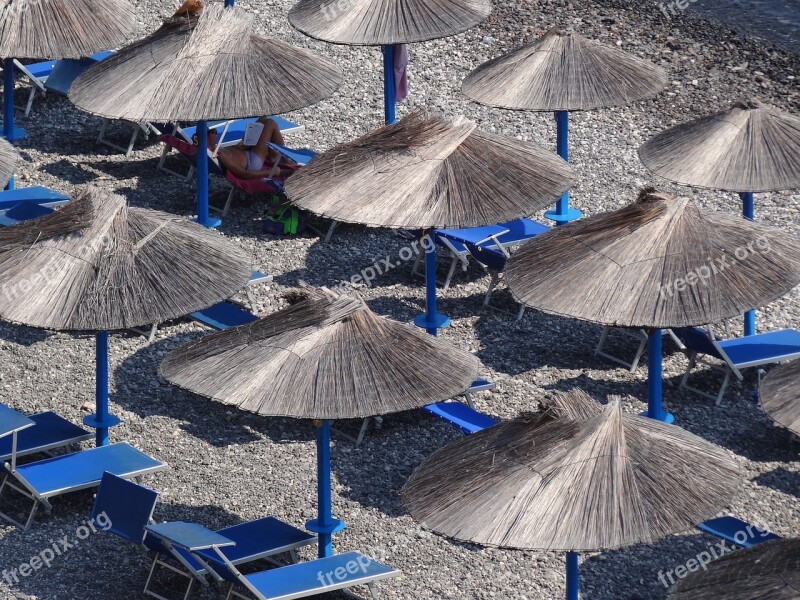 Parasols Beach Concerns Sun Straw