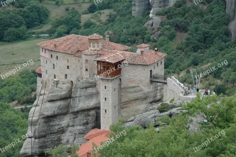 Greece Meteors Travel Monastery Rock