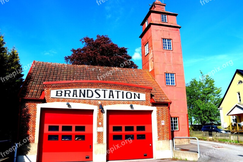 Fire Station Vollsjö Red Old-fashioned Free Photos