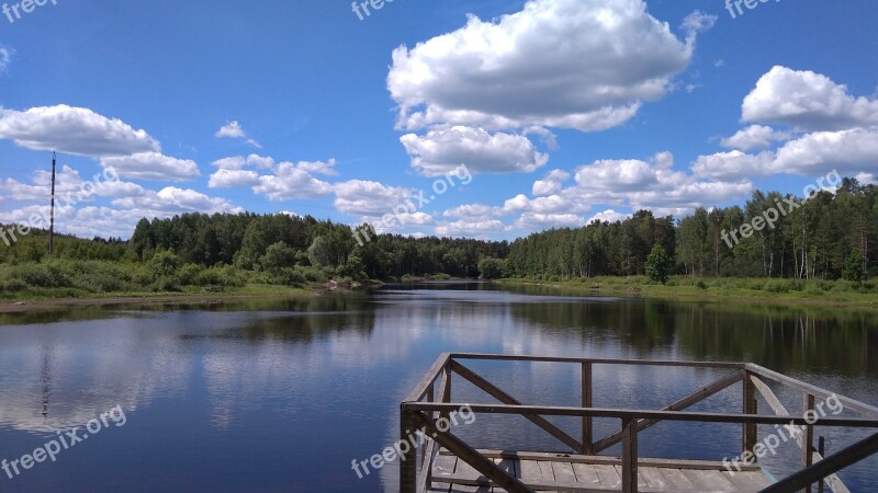 Forest Lake Nature Landscape Russia