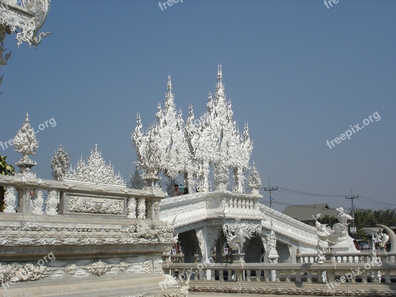 Chiang Mai The White Temple Art Building Free Photos