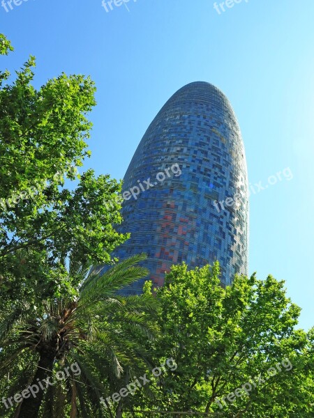 Skyscraper Barcelona Sky Building Facade