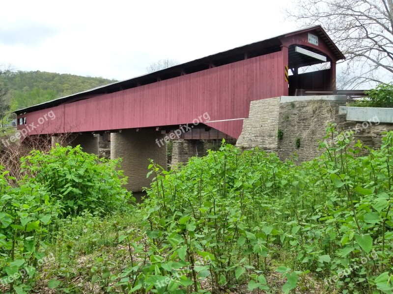 Covered Bridge Bridge Wood Historic Structure