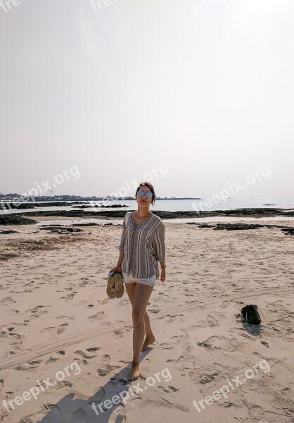 Jeju Beach Women's Summer Free Photos