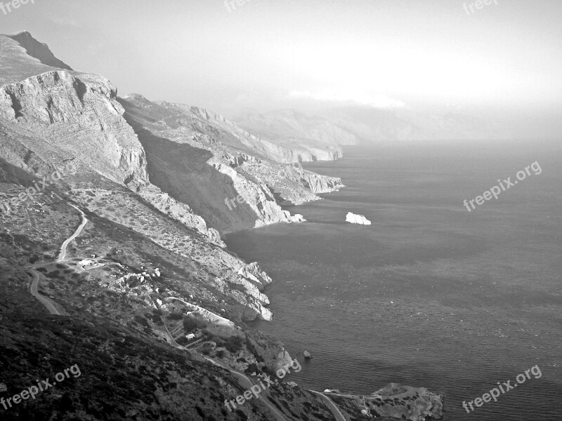 Cliff Amorgos Cyclades Greece Hellas