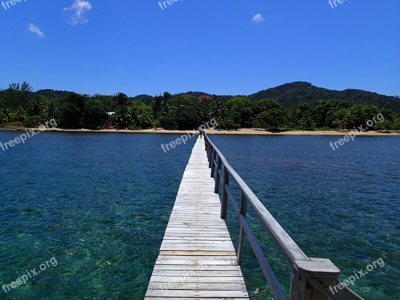 Roatan Jetty Wooden Beach Free Photos