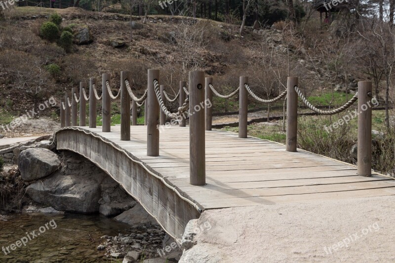 Bridge The Creek Garden Landscape Forest