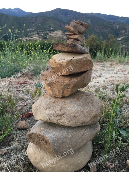 Rock Sculpture Peace Creativity Free Photos