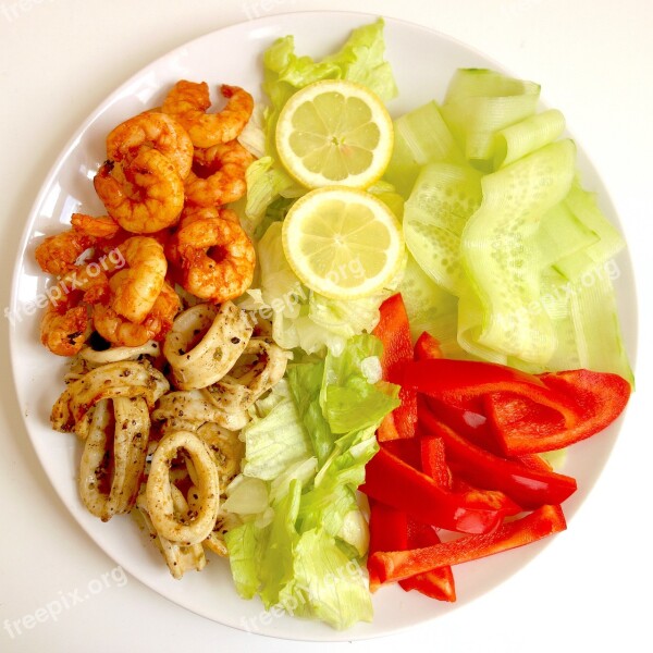 Food Salad Seafood Meal Healthy