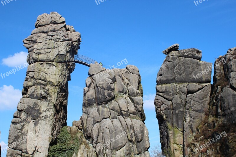 Rock Stone Formation Stones Bridge Teutoburg Forest