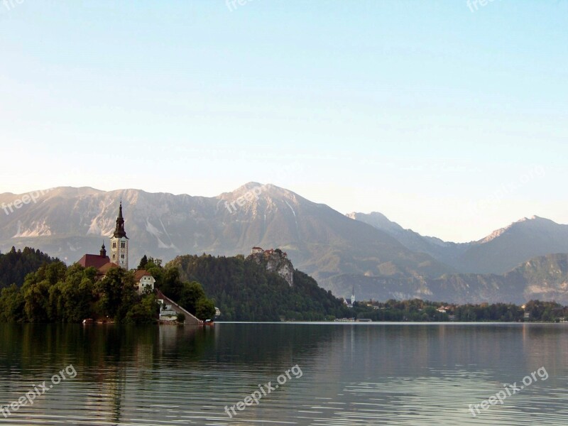 Lake Bled Chapel Island Karawanken Slovenia