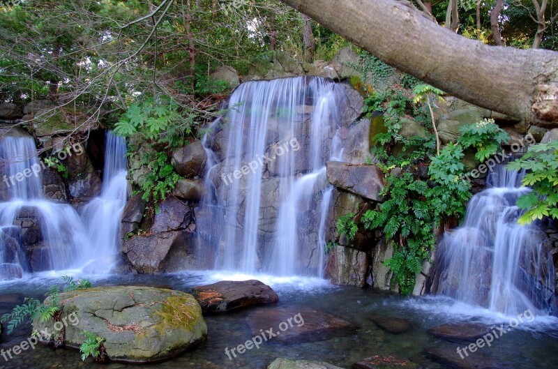 Waterfall Water Summer Japan Natural